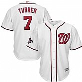 Nationals 7 Trea Turner White 2019 World Series Champions Cool Base Jersey Dzhi,baseball caps,new era cap wholesale,wholesale hats